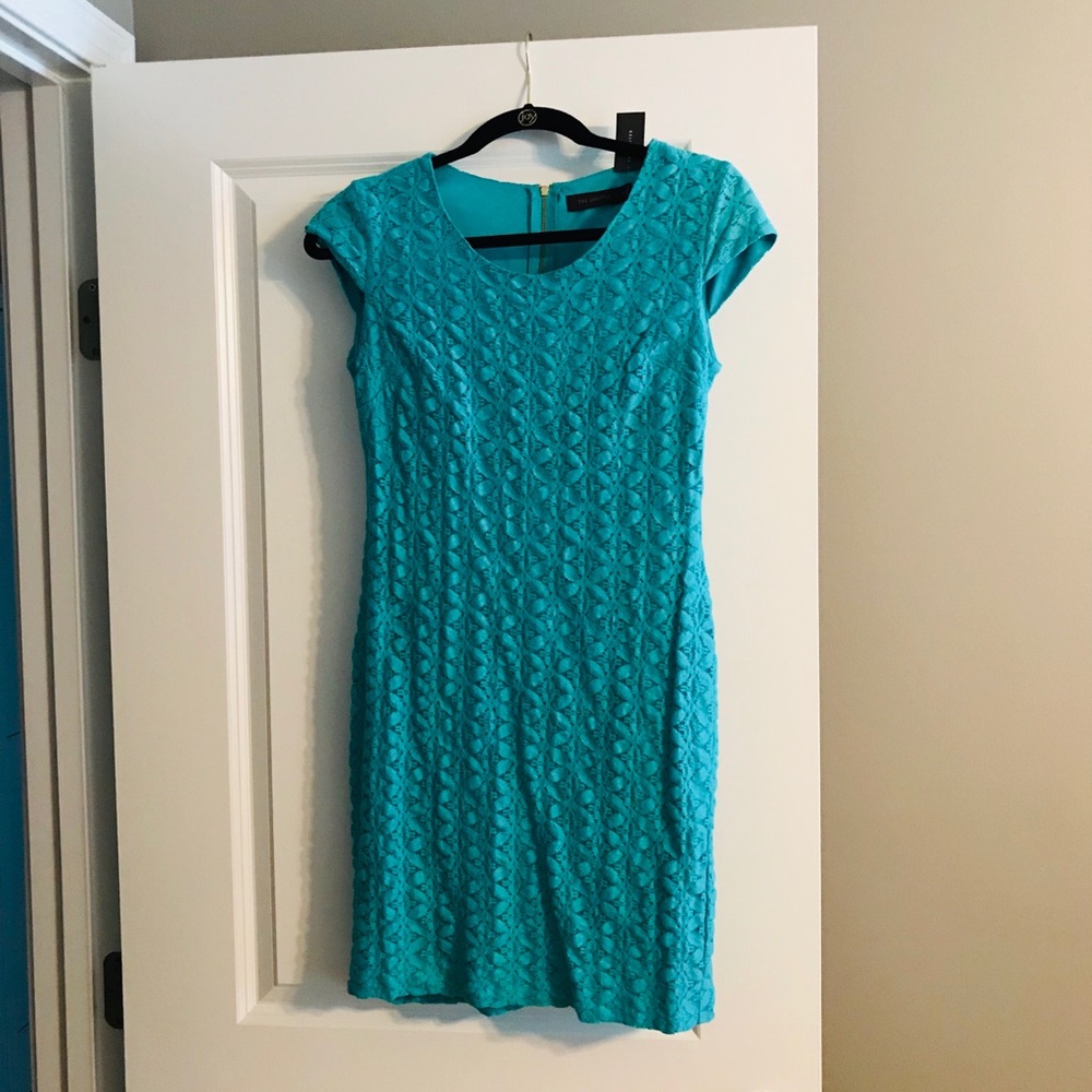 Turquoise lace dress